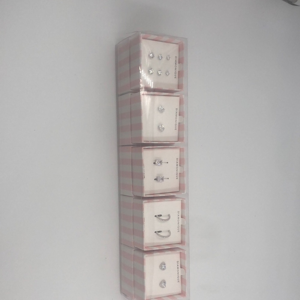 Set of five Diamonique earrings!